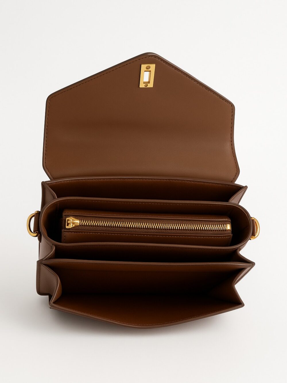Luxe Line 4 Compartment Sling Bag - Brown