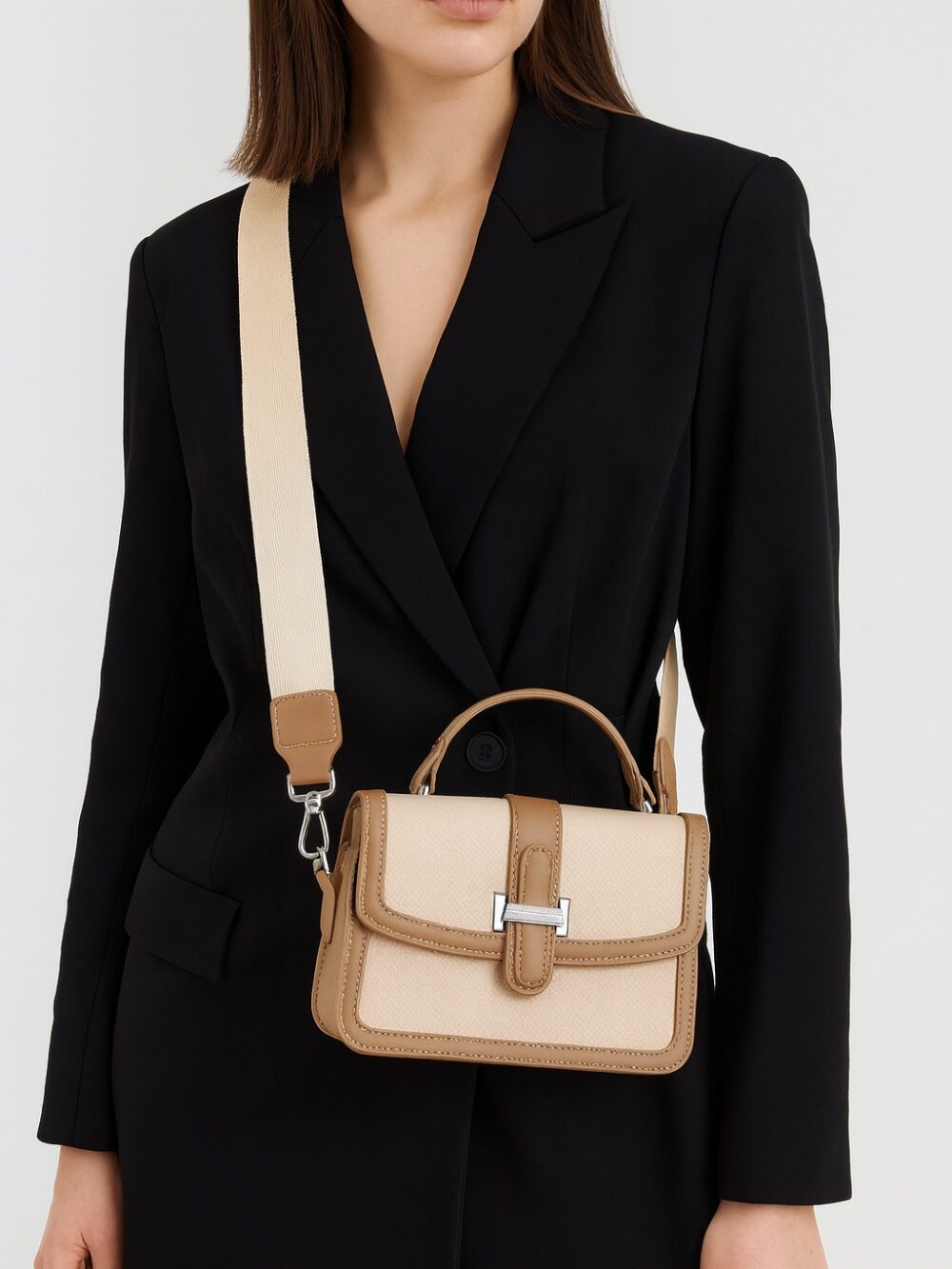 CarryMe Chic 3 Compartment Sling Bag - Beige